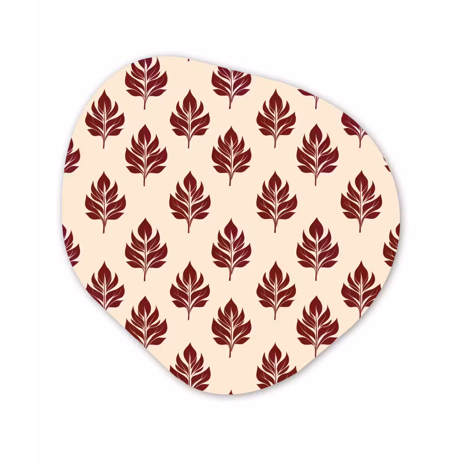 Botanisch - Patroon - Bordeaux Wandcirkel Organisch Forex 3mm klein 629 -3d