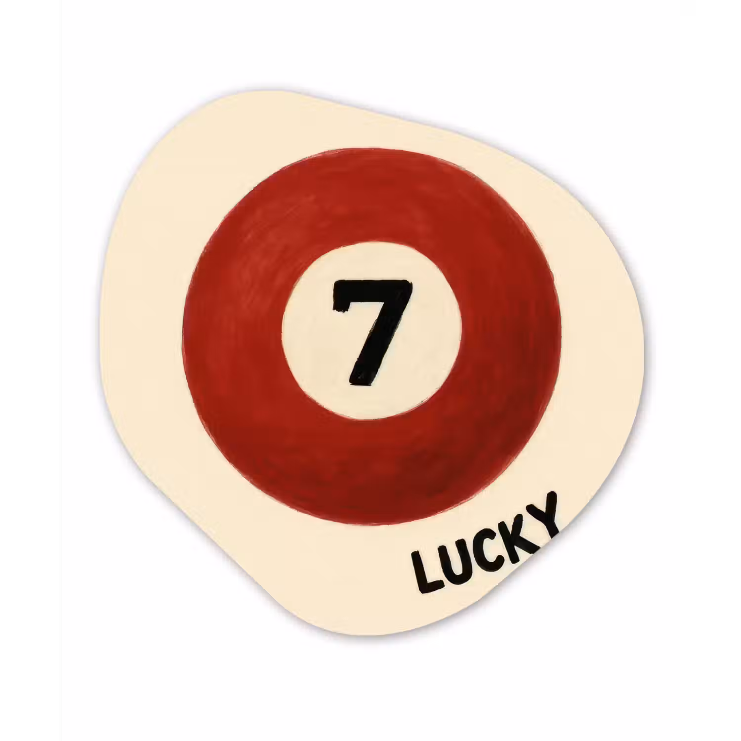 Cirkel - Zeven - Lucky - Rood Wandcirkel Organisch Forex 3mm klein -3d