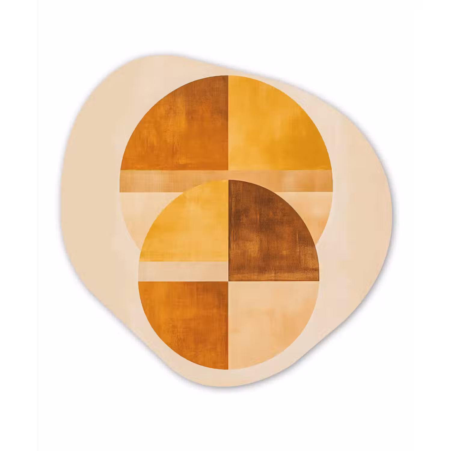 Cirkels - Geel - Minimalistisch Wandcirkel Organisch Forex 3mm klein -3d