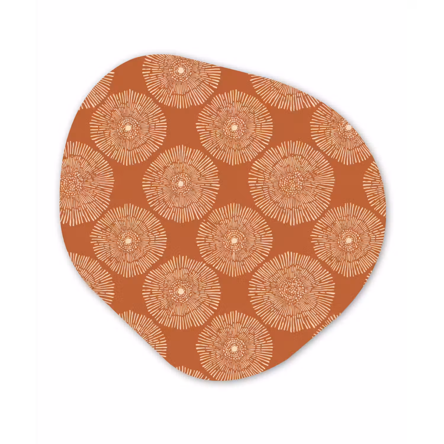 Cirkels - Grafisch - Patroon - Terracotta Wandcirkel Organisch Forex 3mm klein 629 -3d
