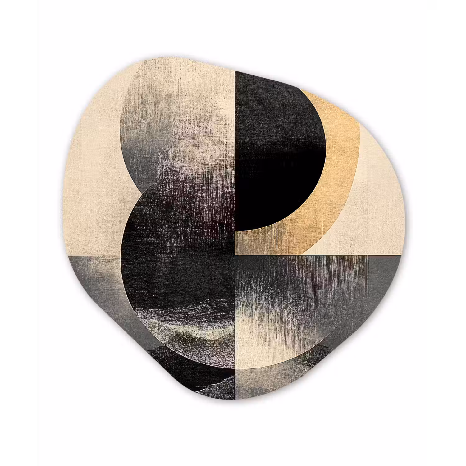 Cirkels - Schaduw - Abstract Wandcirkel Organisch Forex 3mm klein -3d