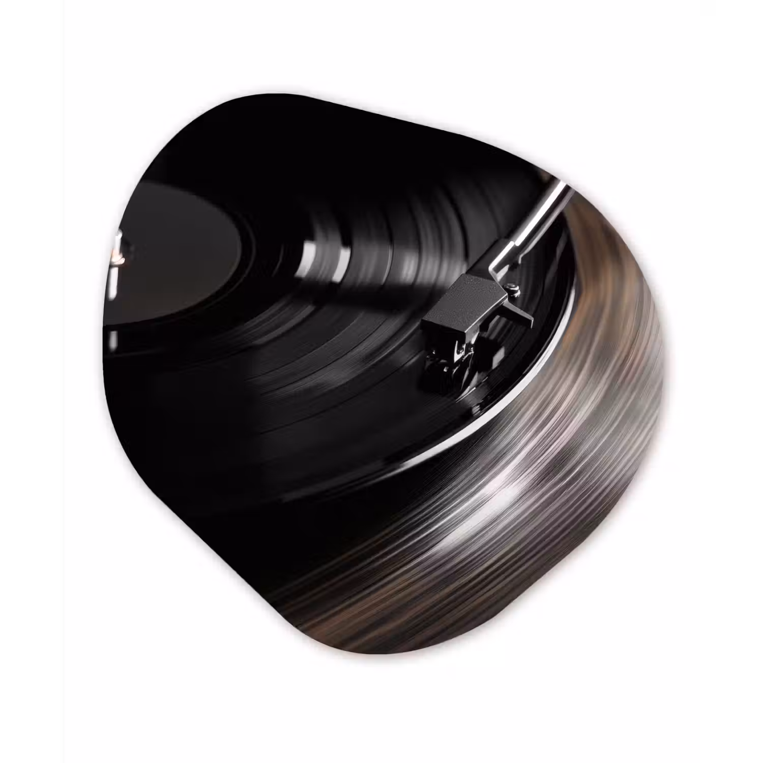 Close-up - Vinylplaat - Platenspeler - Zwart Wandcirkel Organisch Forex 3mm klein -3d