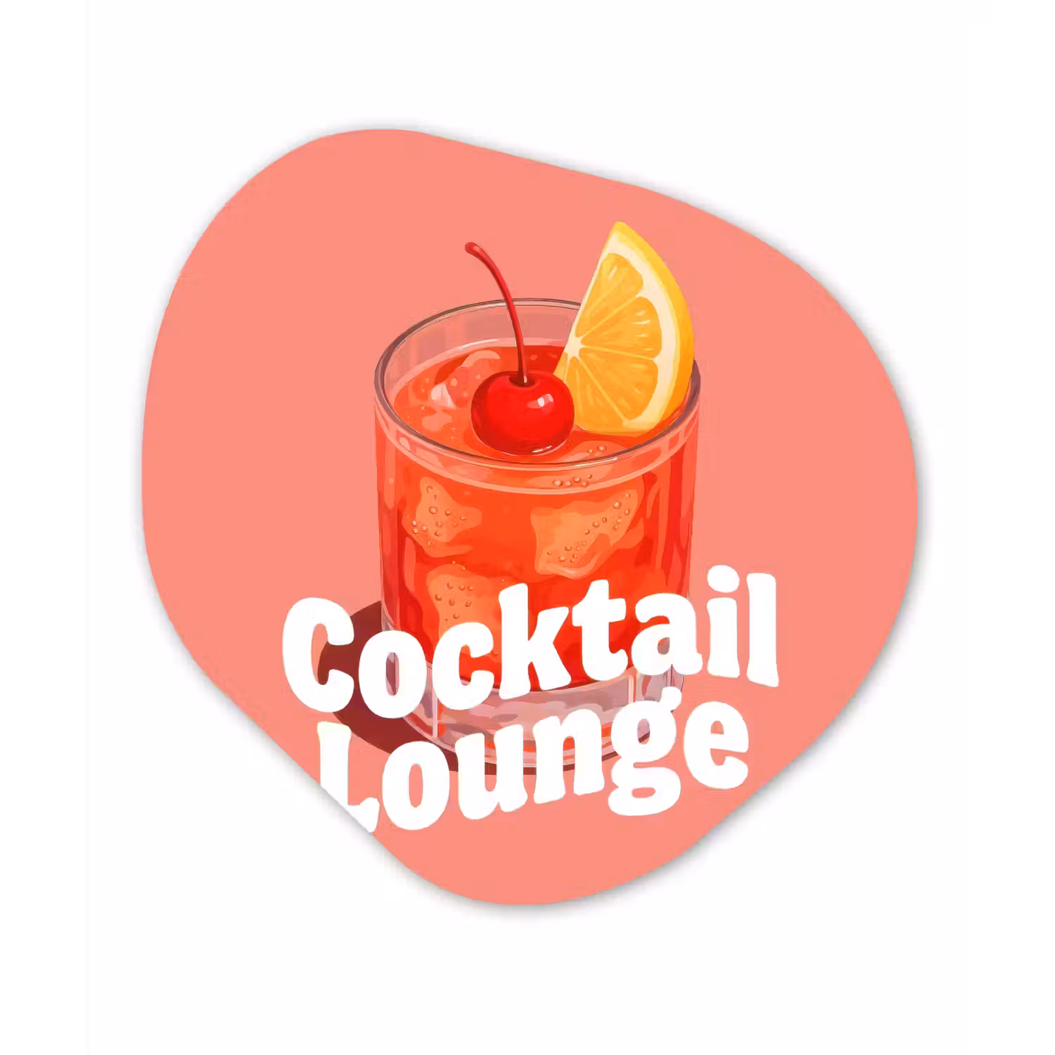 Cocktail Lounge - Glas - Koraal Wandcirkel Organisch Forex 3mm klein -3d