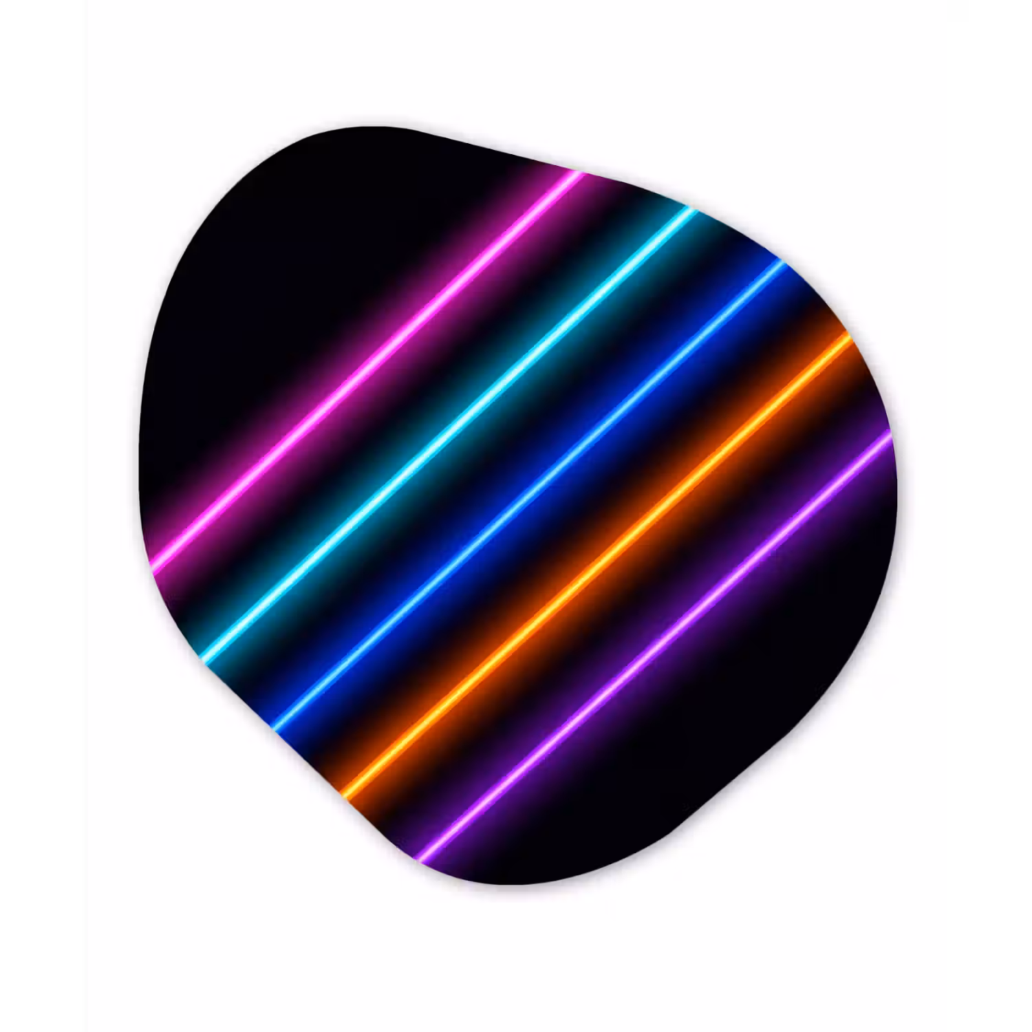 Esthetiek - Retro - Neon Wandcirkel Organisch Forex 3mm klein -3d