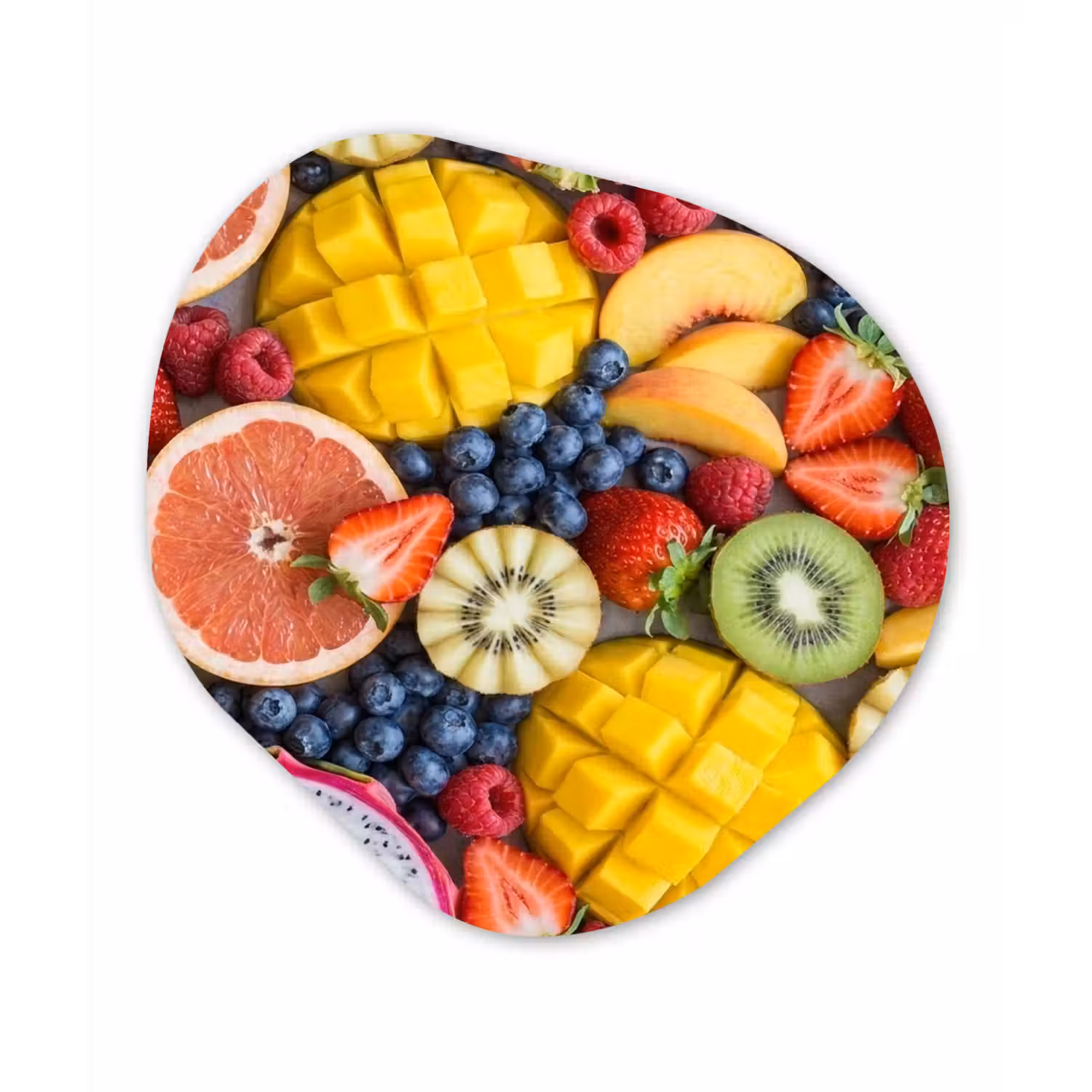 Fruit - Versneden - Kleurrijk - Eten - Gezond Wandcirkel Organisch Forex 3mm klein -3d