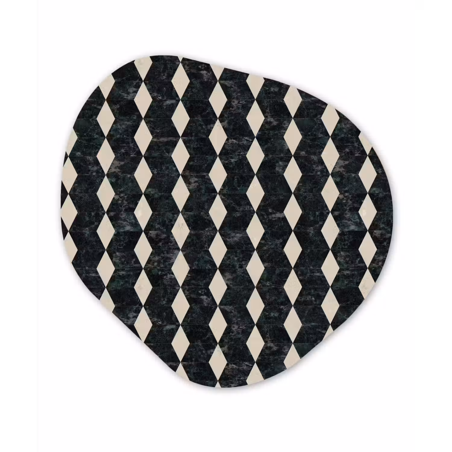 Geometrisch - Patroon - Marmer - Groen Wandcirkel Organisch Forex 3mm klein 629 -3d
