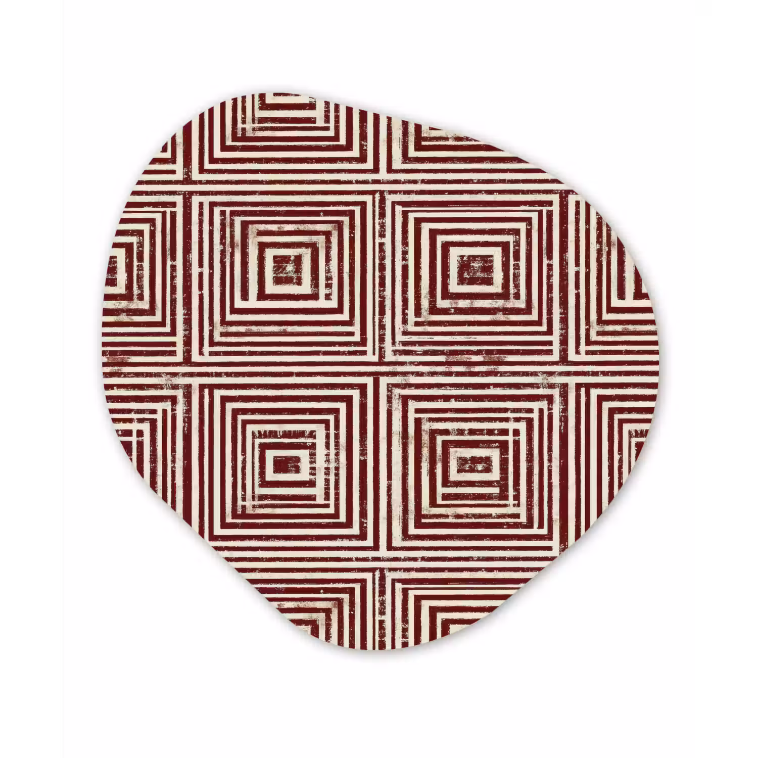Geometrisch - Patroon - Rood Wandcirkel Organisch Forex 3mm klein 629 -3d