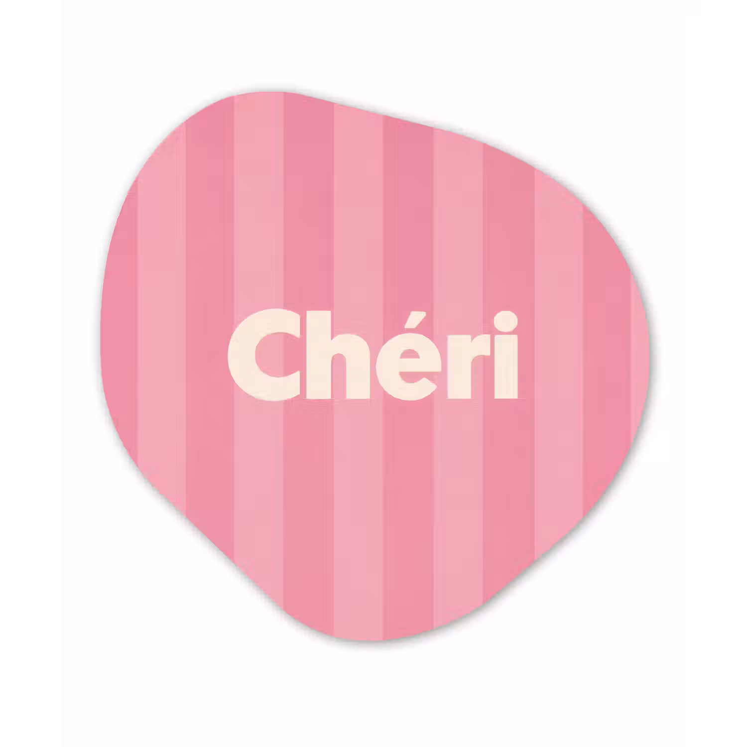 Gestreept - Roze - Chéri Wandcirkel Organisch Forex 3mm klein -3d
