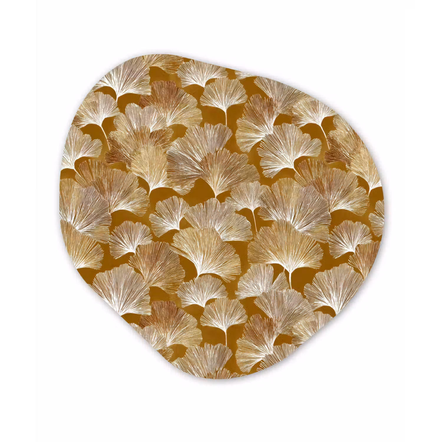 Ginkgo - Bladeren - Goud Wandcirkel Organisch Forex 3mm klein 629 -3d