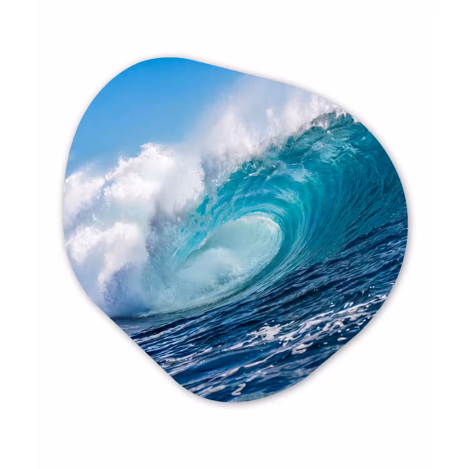 Golf - Oceaan - Water - Dynamisch - Blauw Wandcirkel Organisch Forex 3mm klein -3d