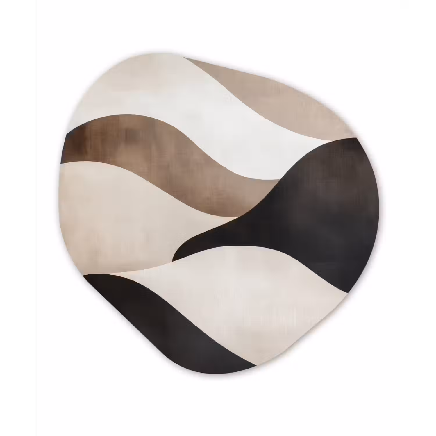 Golven - Abstract - Beige Wandcirkel Organisch Forex 3mm klein -3d
