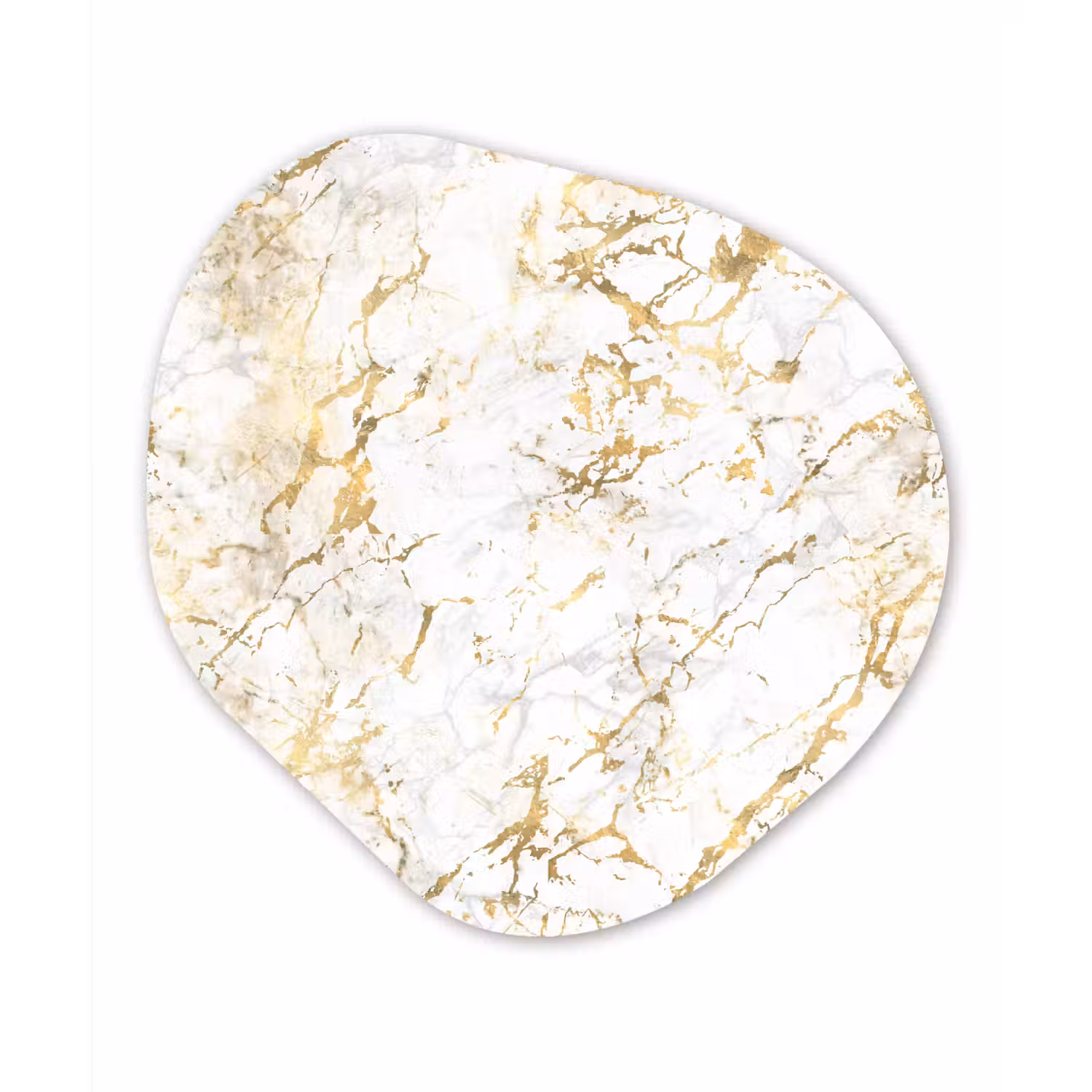 Goudspatten - Wit - Marmer Wandcirkel Organisch Forex 3mm klein 629 -3d