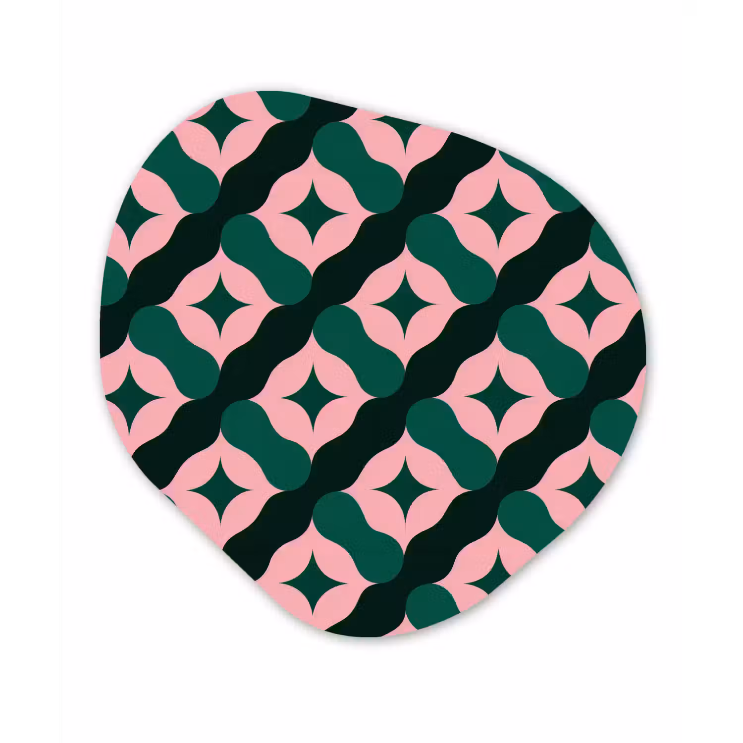 Groen - Roze - Retro - Sterren Wandcirkel Organisch Forex 3mm klein 629 -3d