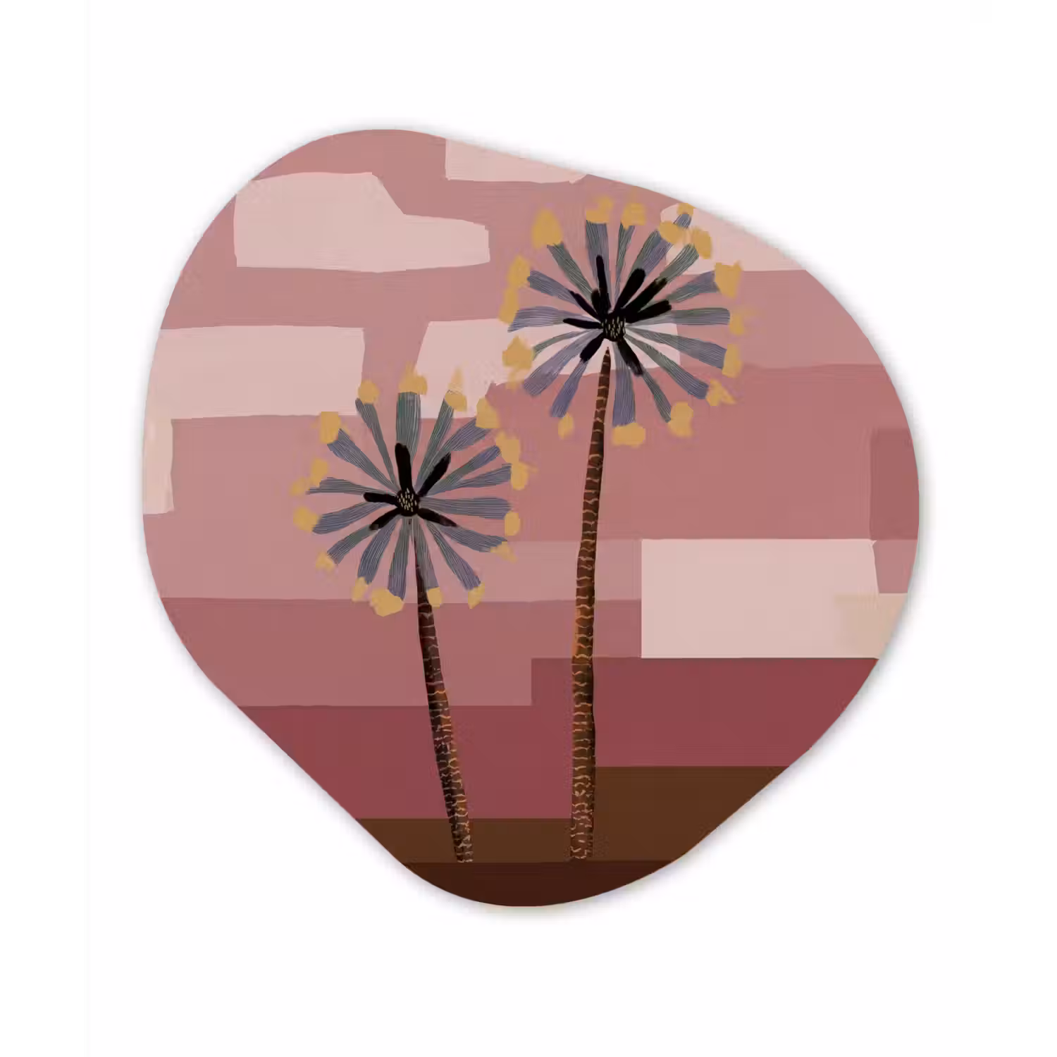 Illustratie - Bloemen - Vlakken - Abstract Wandcirkel Organisch Forex 3mm klein -3d