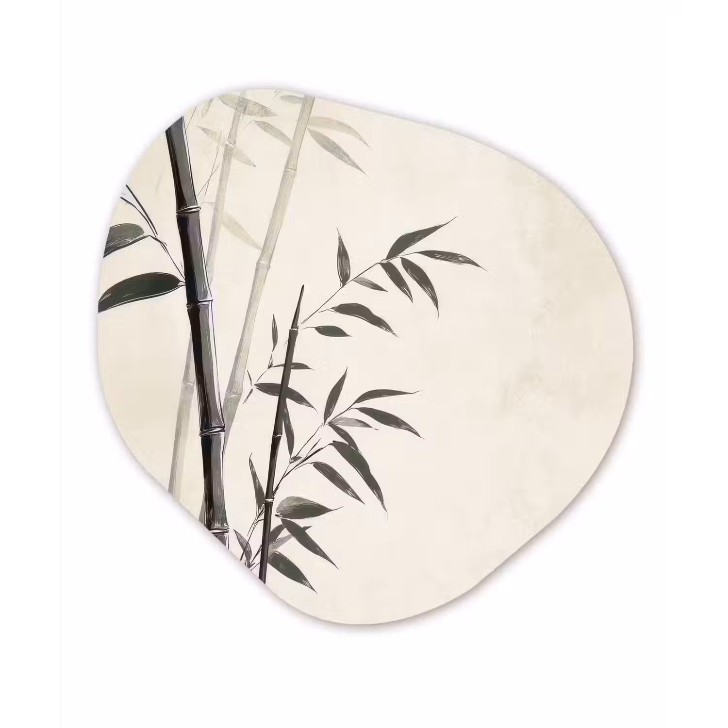 Japandi - Bamboe - Beige Wandcirkel Organisch Forex 3mm klein -3d