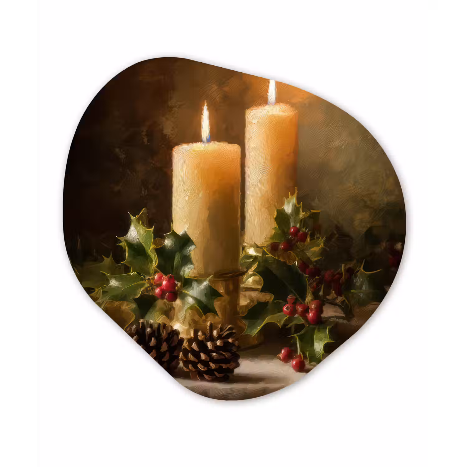 Kaarslicht - Kerst - Veelkleurig Wandcirkel Organisch Forex 3mm klein -3d