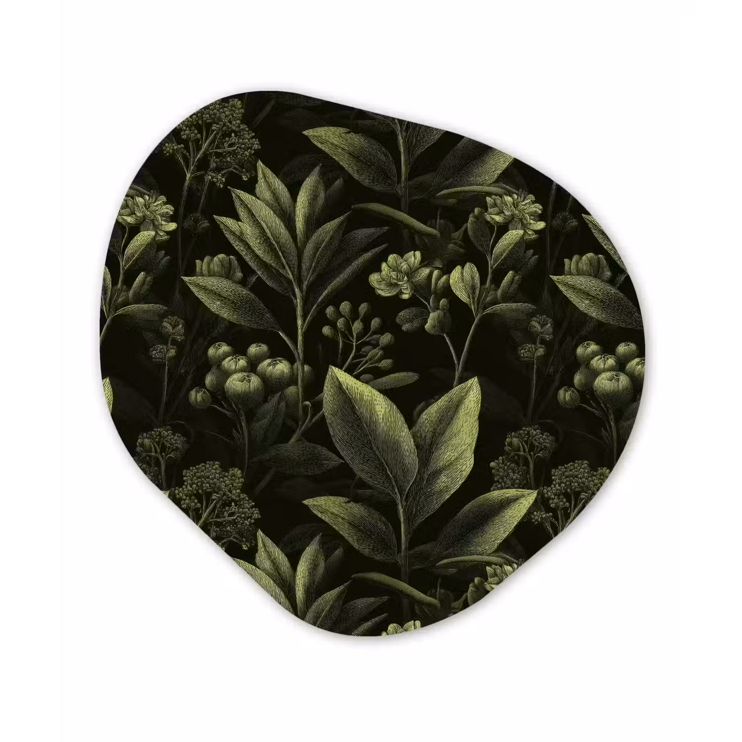 Klassiek - Donker - Botanisch - Planten Wandcirkel Organisch Forex 3mm klein 629 -3d