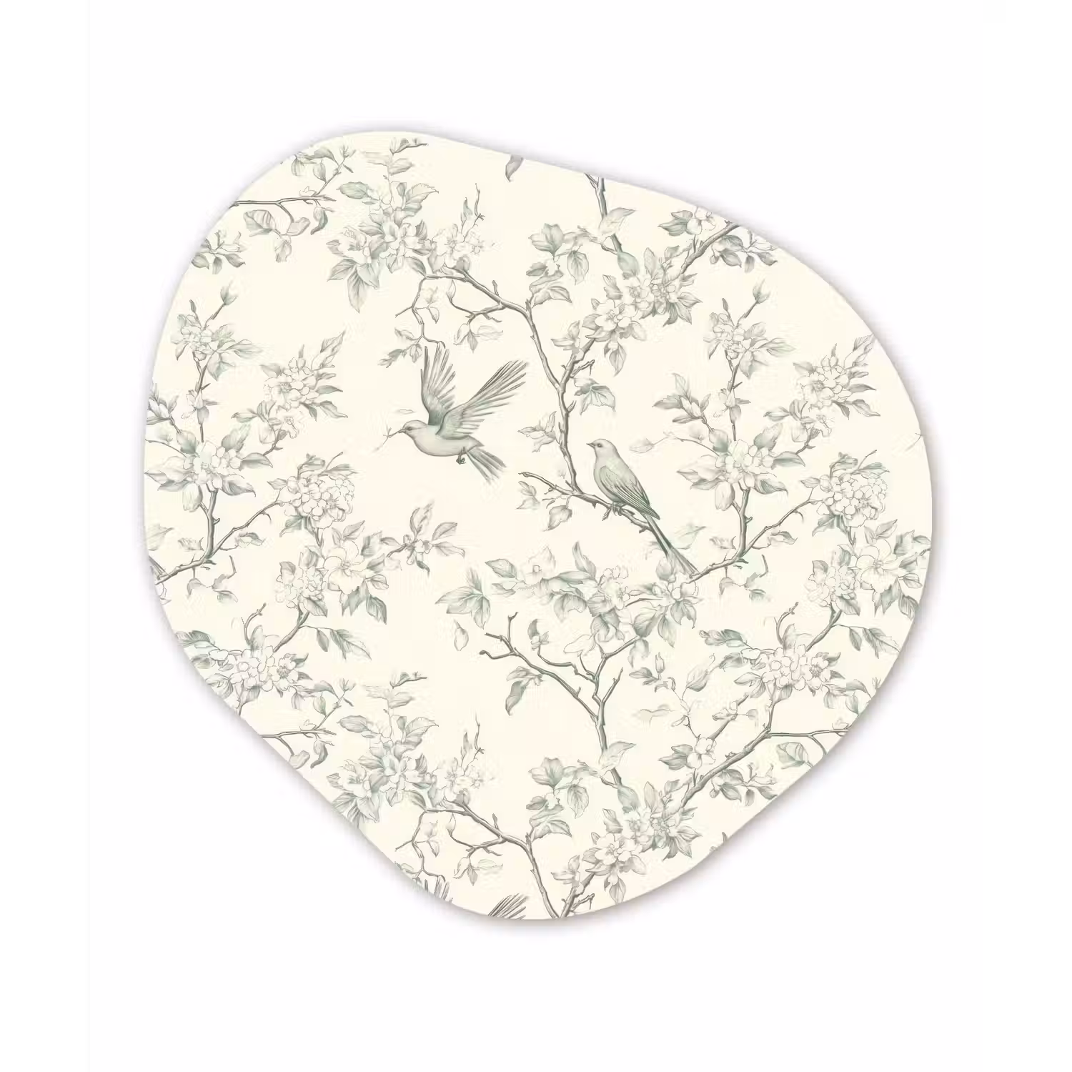 Klassiek - Vogels - Groen Wandcirkel Organisch Forex 3mm klein 629 -3d