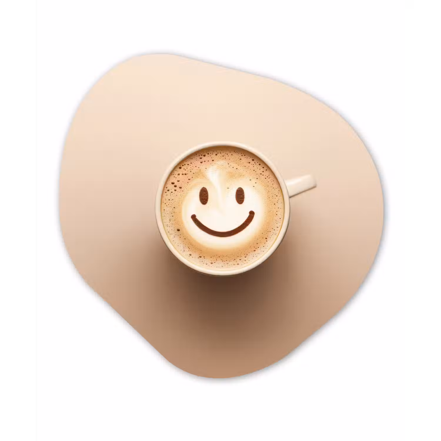 Koffie - Melkschuim - Lach - Beige Wandcirkel Organisch Forex 3mm klein -3d