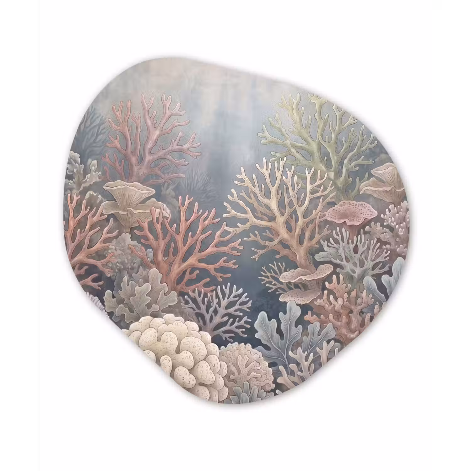 Koraal - Zeeleven - Onderwater - Illustratie - Natuur Wandcirkel Organisch Forex 3mm klein -3d