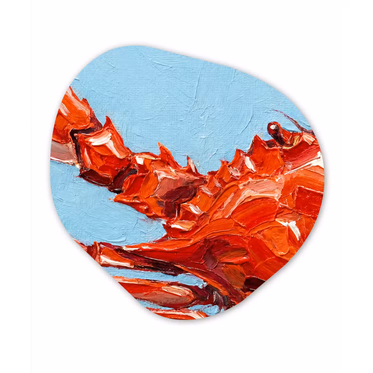 Krab - Zee - Dieren - Abstract - Rood Wandcirkel Organisch Forex 3mm klein -3d