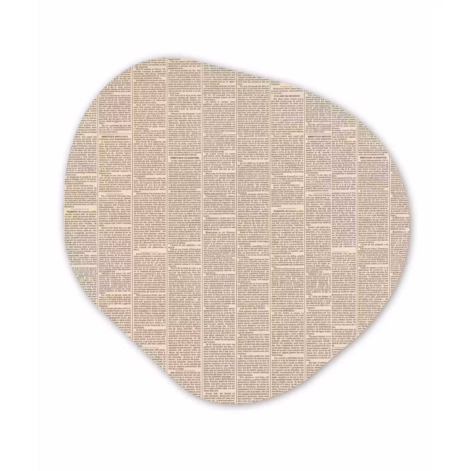Krant - Nieuws - Historisch - Vintage - Beige Wandcirkel Organisch Forex 3mm klein -3d