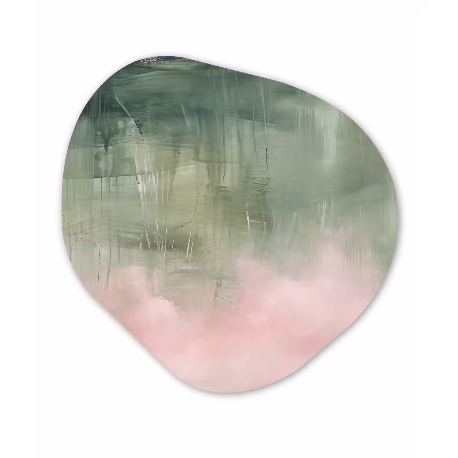 Kunst - Abstract - Modern - Groen - Roze Wandcirkel Organisch Forex 3mm klein -3d