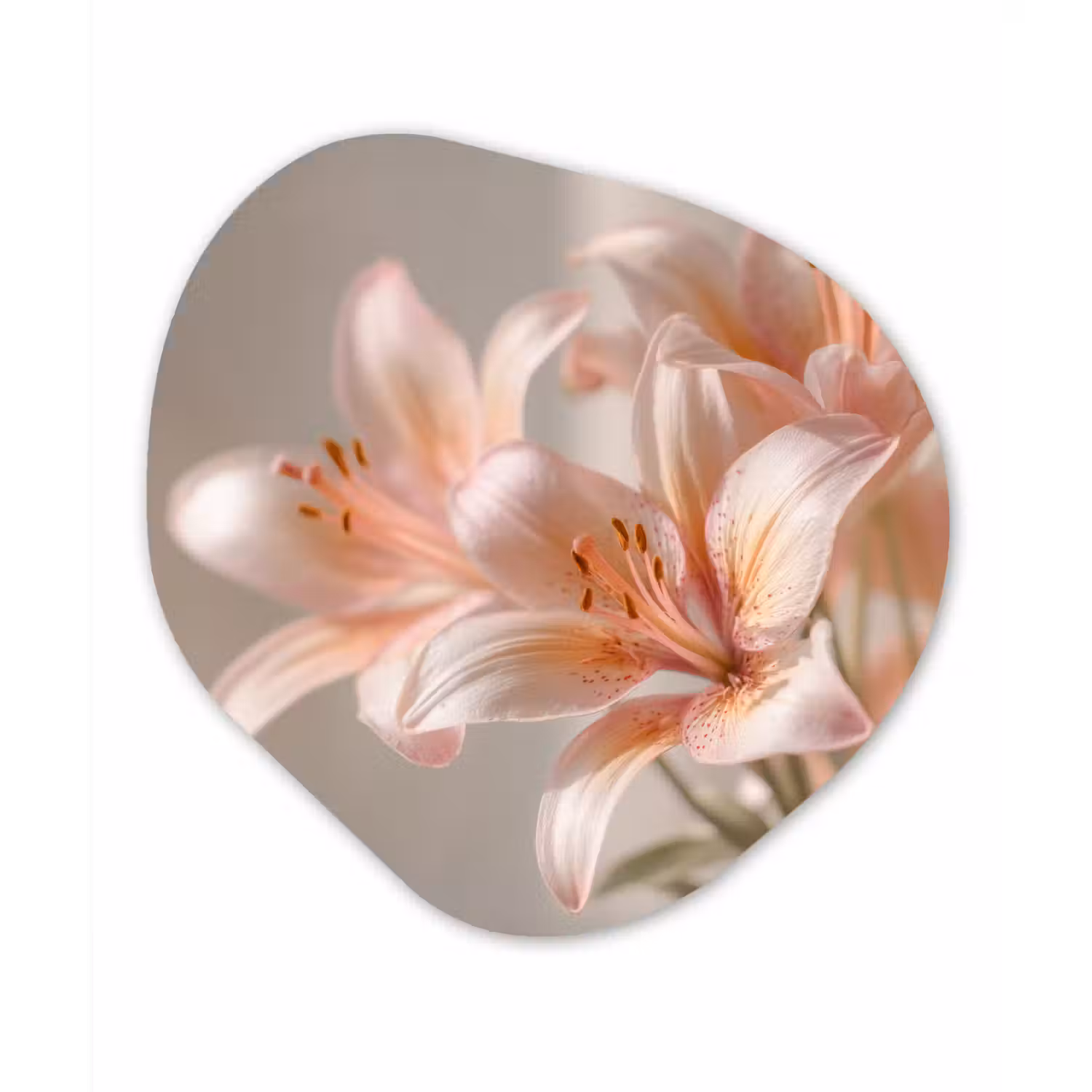 Lelies - Meeldraden - Roze - Wazig Wandcirkel Organisch Forex 3mm klein -3d