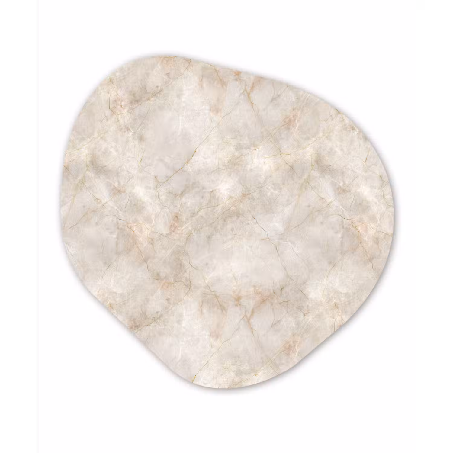 Lichtbeige - Goudbruine Nerven - Marmer Wandcirkel Organisch Forex 3mm klein 629 -3d