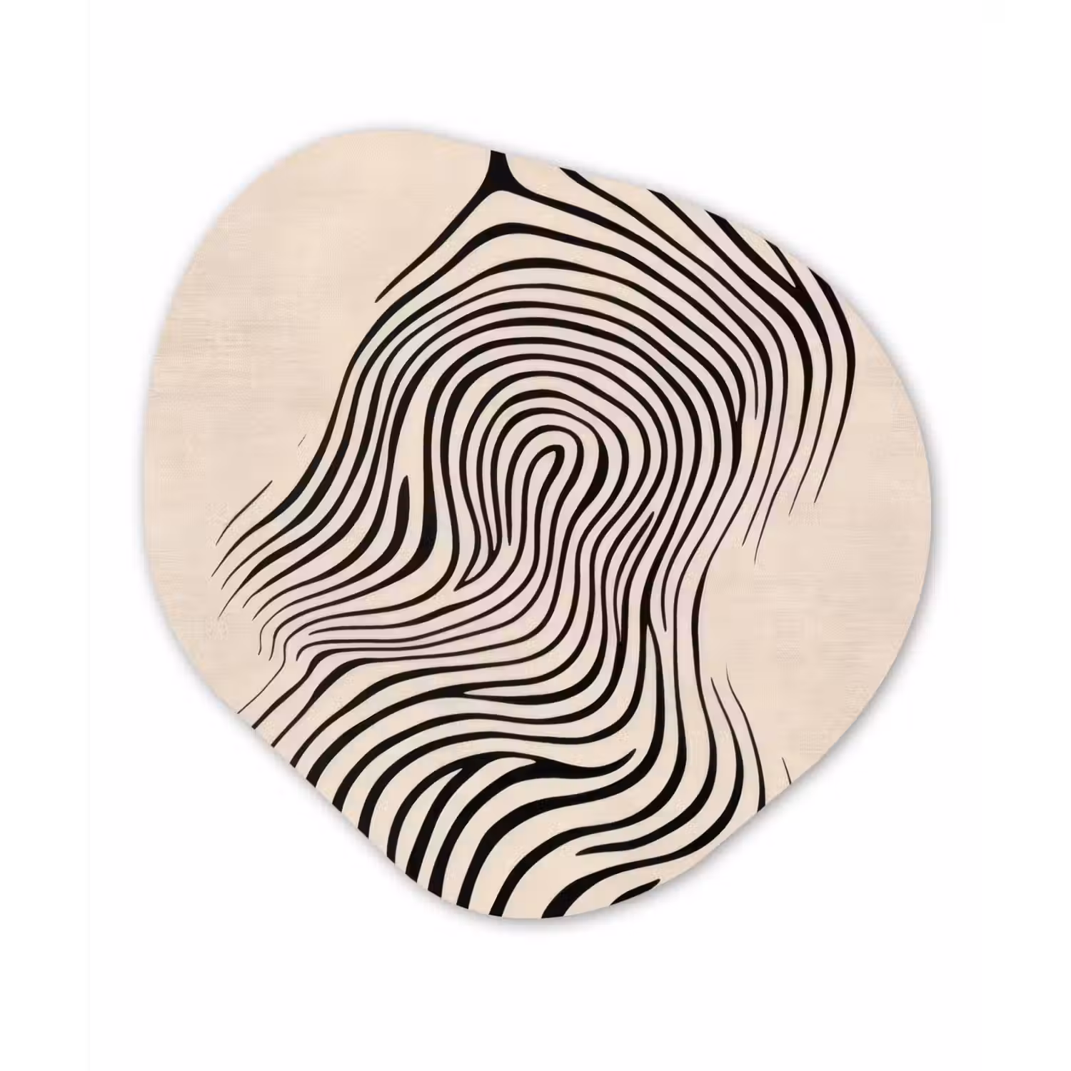 Lijnen - Abstract - Golvend - Zwart Wandcirkel Organisch Forex 3mm klein -3d