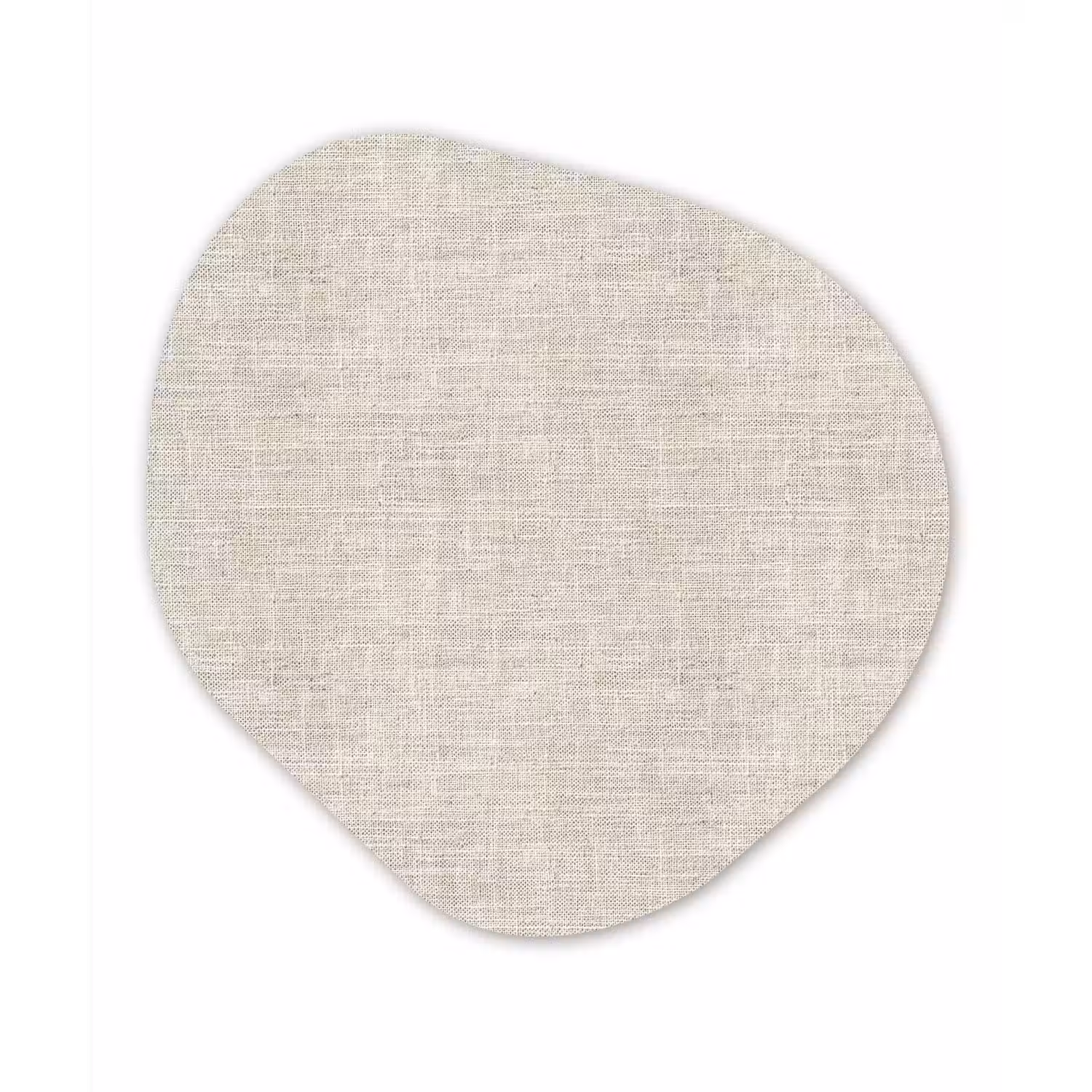 Linnen - Textuur - Beige Wandcirkel Organisch Forex 3mm klein 629 -3d
