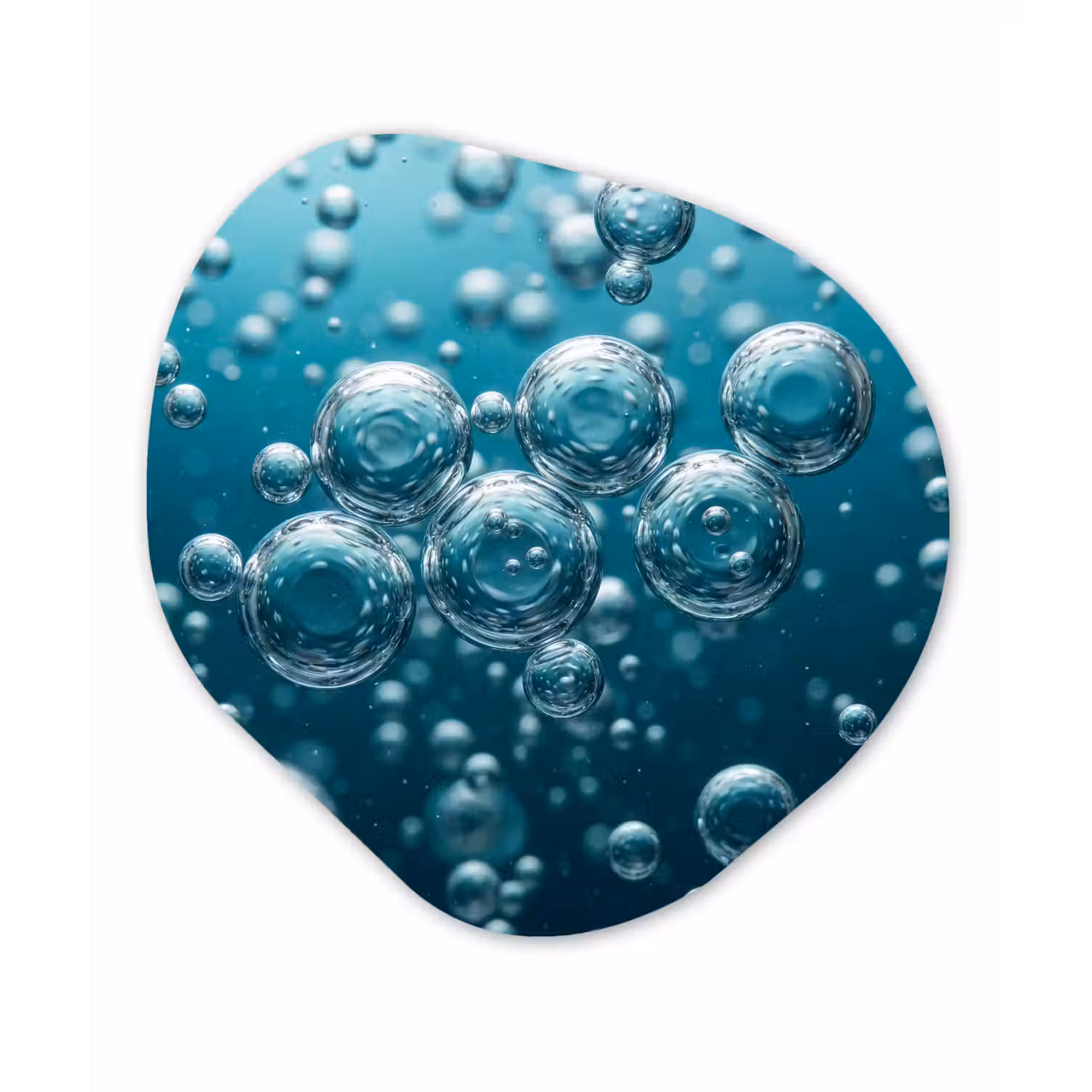 Luchtbellen - Dynamisch - Blauw Wandcirkel Organisch Forex 3mm klein -3d