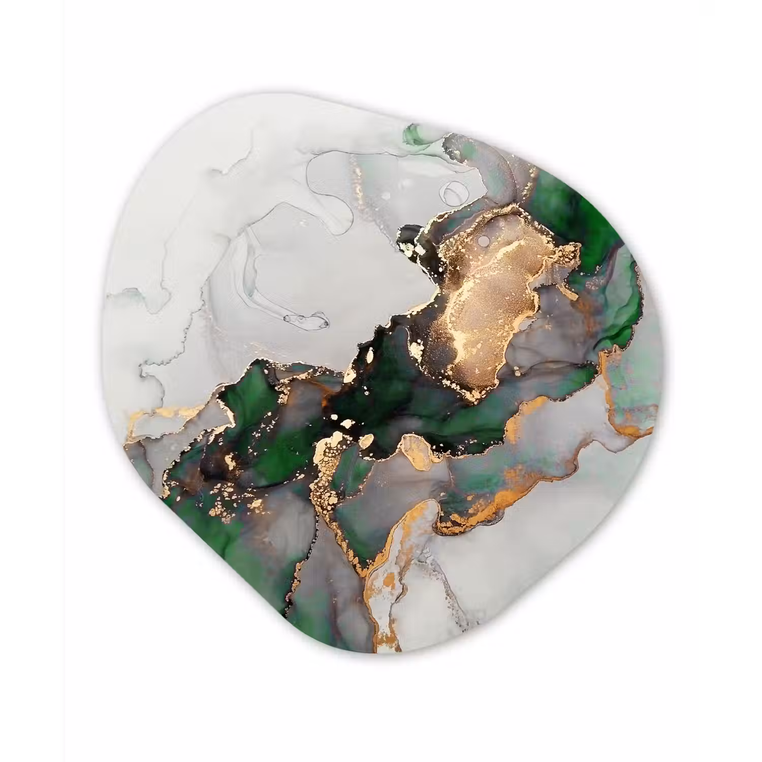 Marmer - Goud - Groen - Luxe Wandcirkel Organisch Forex 3mm klein -3d