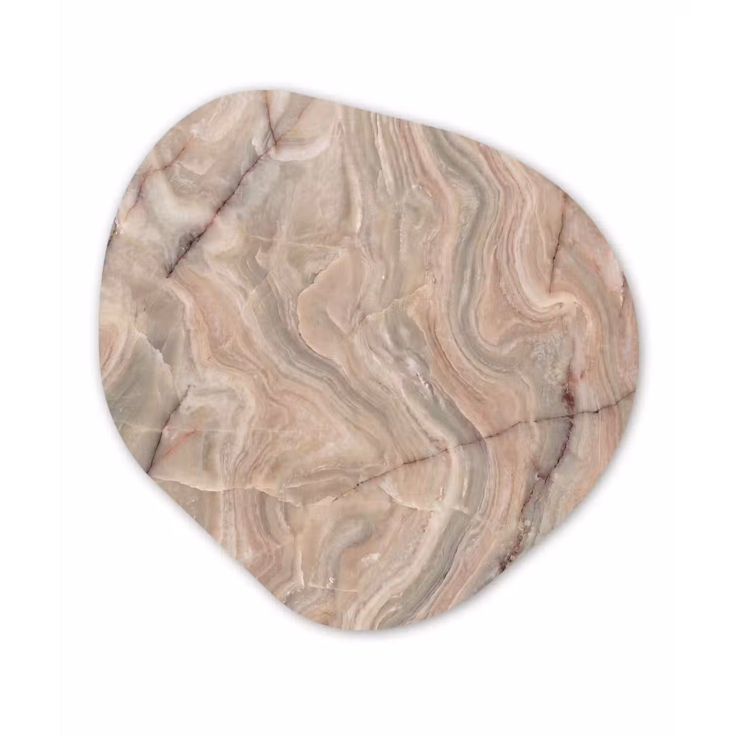 Marmer - Patroon - Abstract - Beige - Groen Wandcirkel Organisch Forex 3mm klein -3d