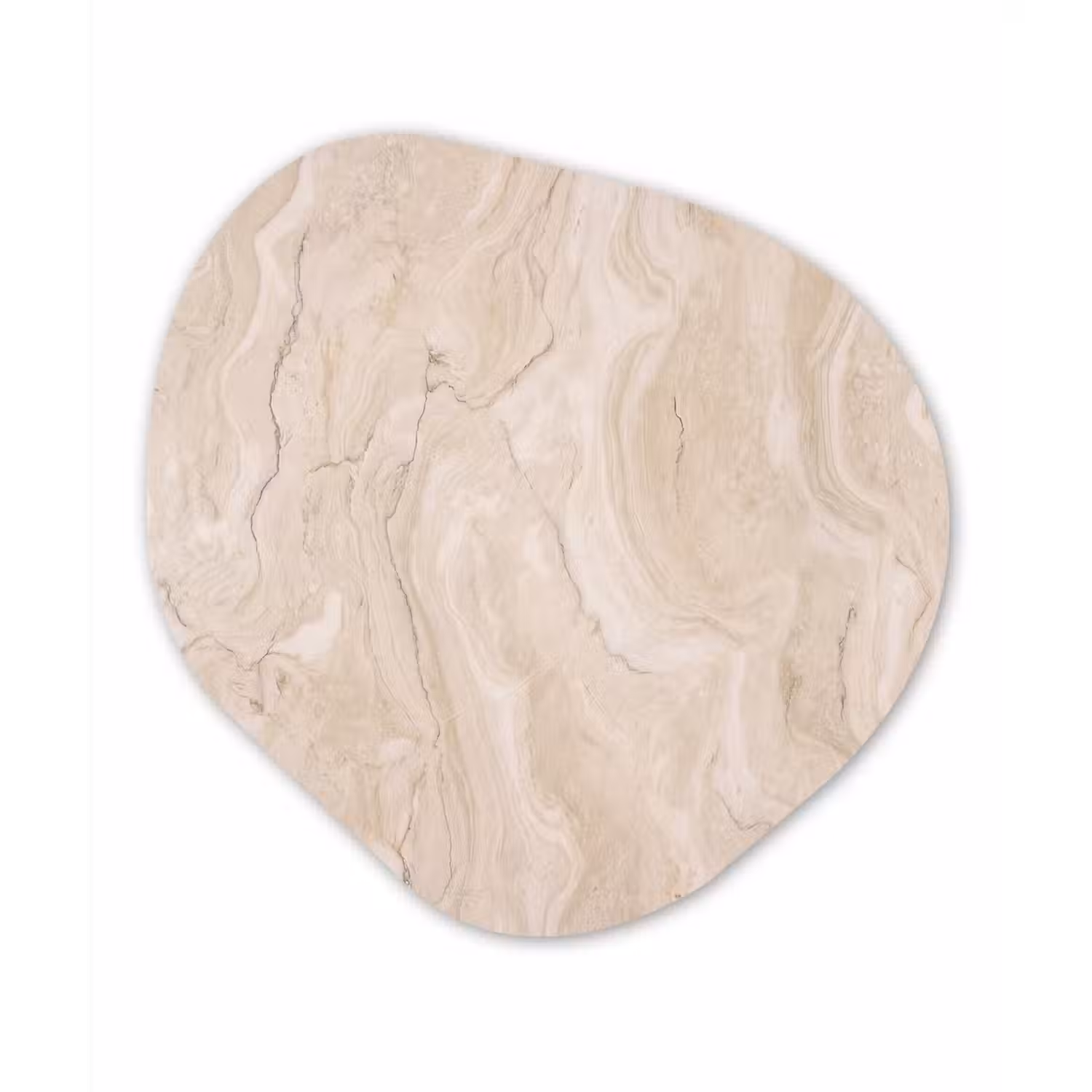 Marmer - Patroon - Beige - Steen - Abstract Wandcirkel Organisch Forex 3mm klein -3d