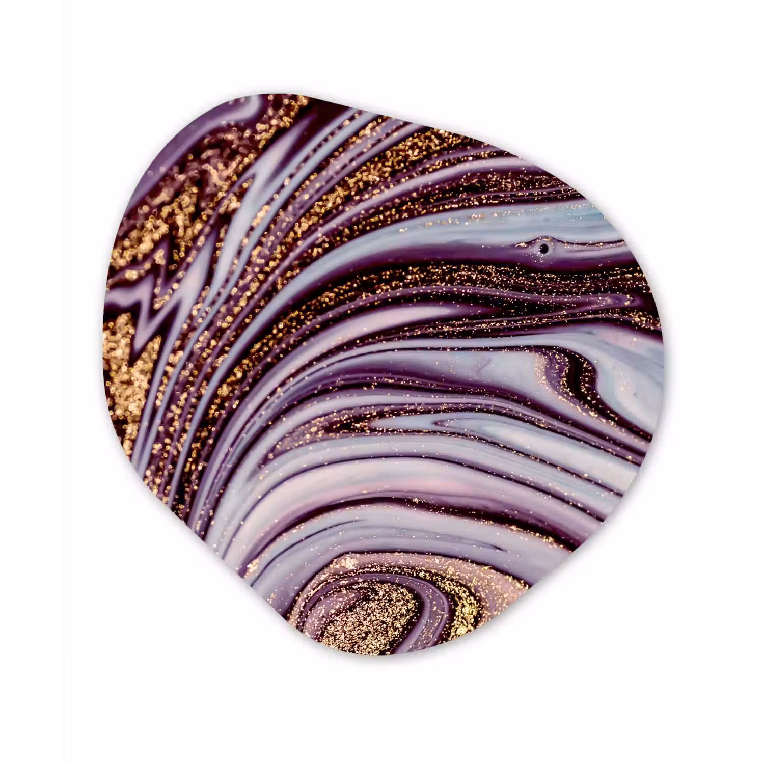 Marmer - Roze - Goud - Glitter - Marmerlook - Luxe Wandcirkel Organisch Forex 3mm klein -3d