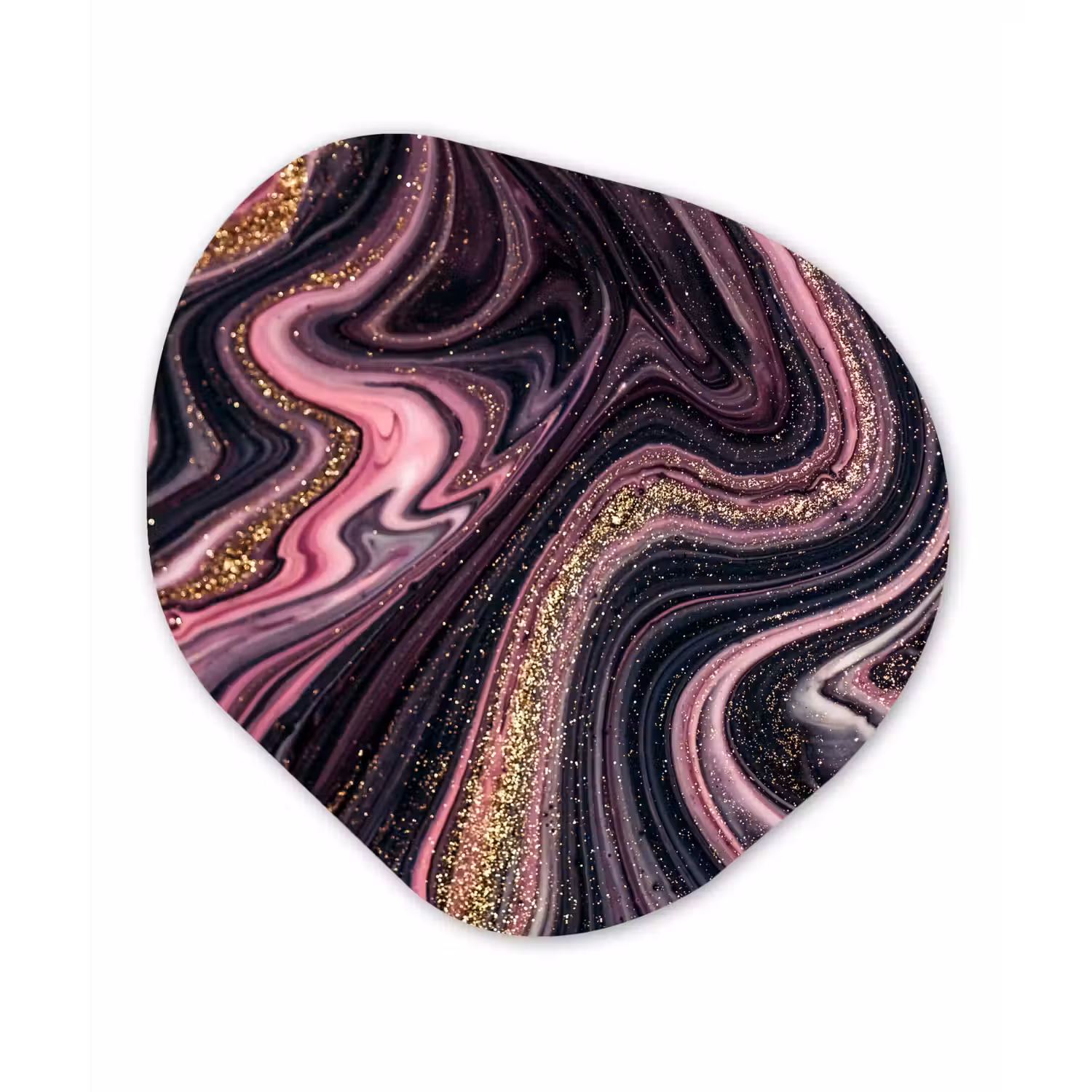 Marmerlook - Roze - Paars - Goud - Luxe - Marmer Wandcirkel Organisch Forex 3mm klein -3d
