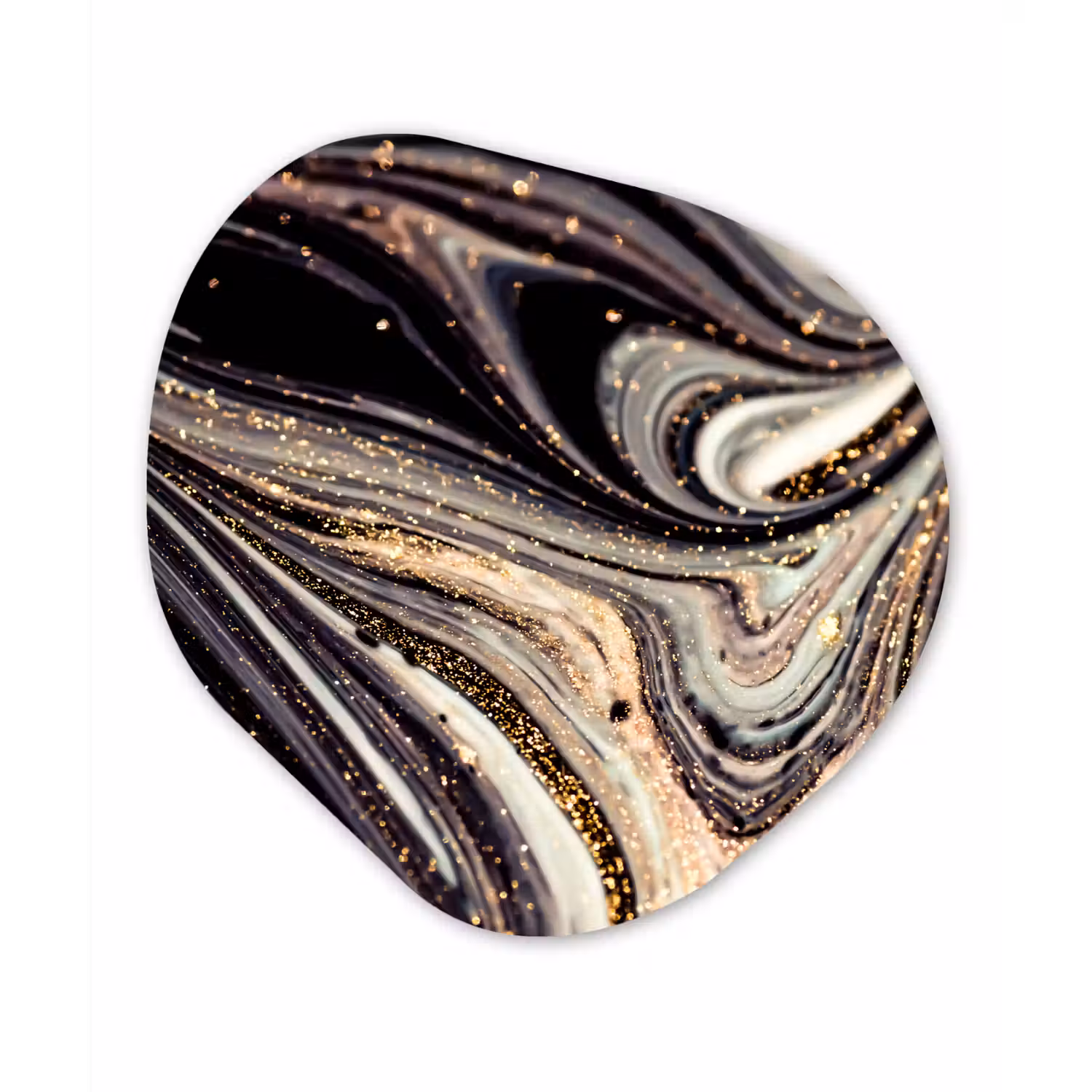 Marmerlook - Zwart - Goud - Wit - Glitter - Marmer Wandcirkel Organisch Forex 3mm klein -3d