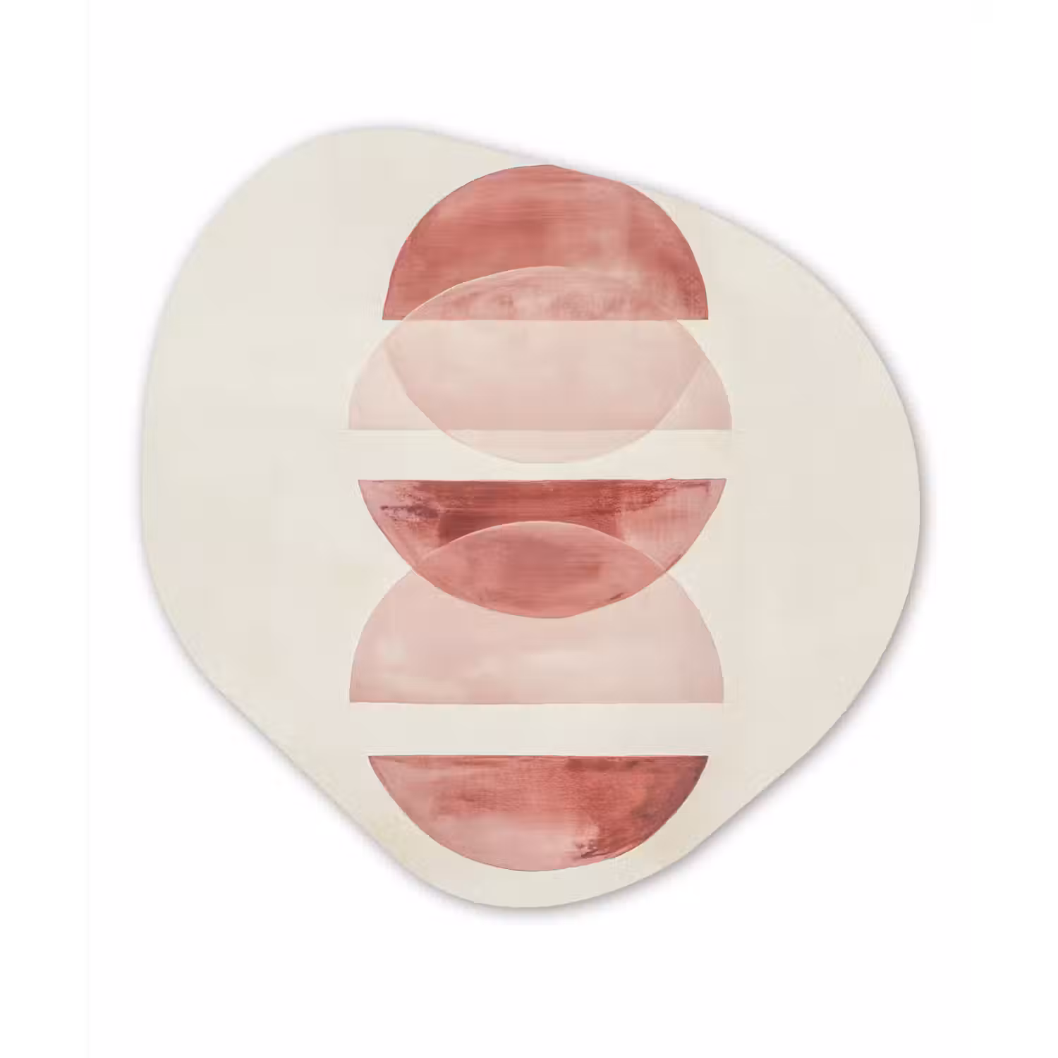 Minimalistisch - Cirkels - Roze Wandcirkel Organisch Forex 3mm klein -3d