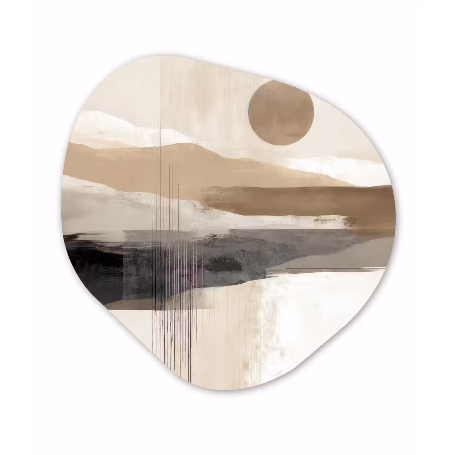 Minimalistisch - Landschap - Dimensie Wandcirkel Organisch Forex 3mm klein -3d