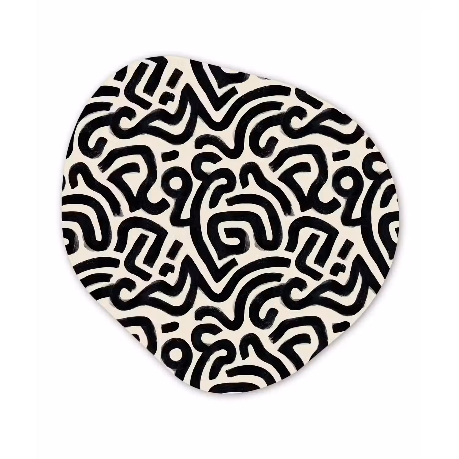 Modern - Abstract - Zwart Wandcirkel Organisch Forex 3mm klein 629 -3d