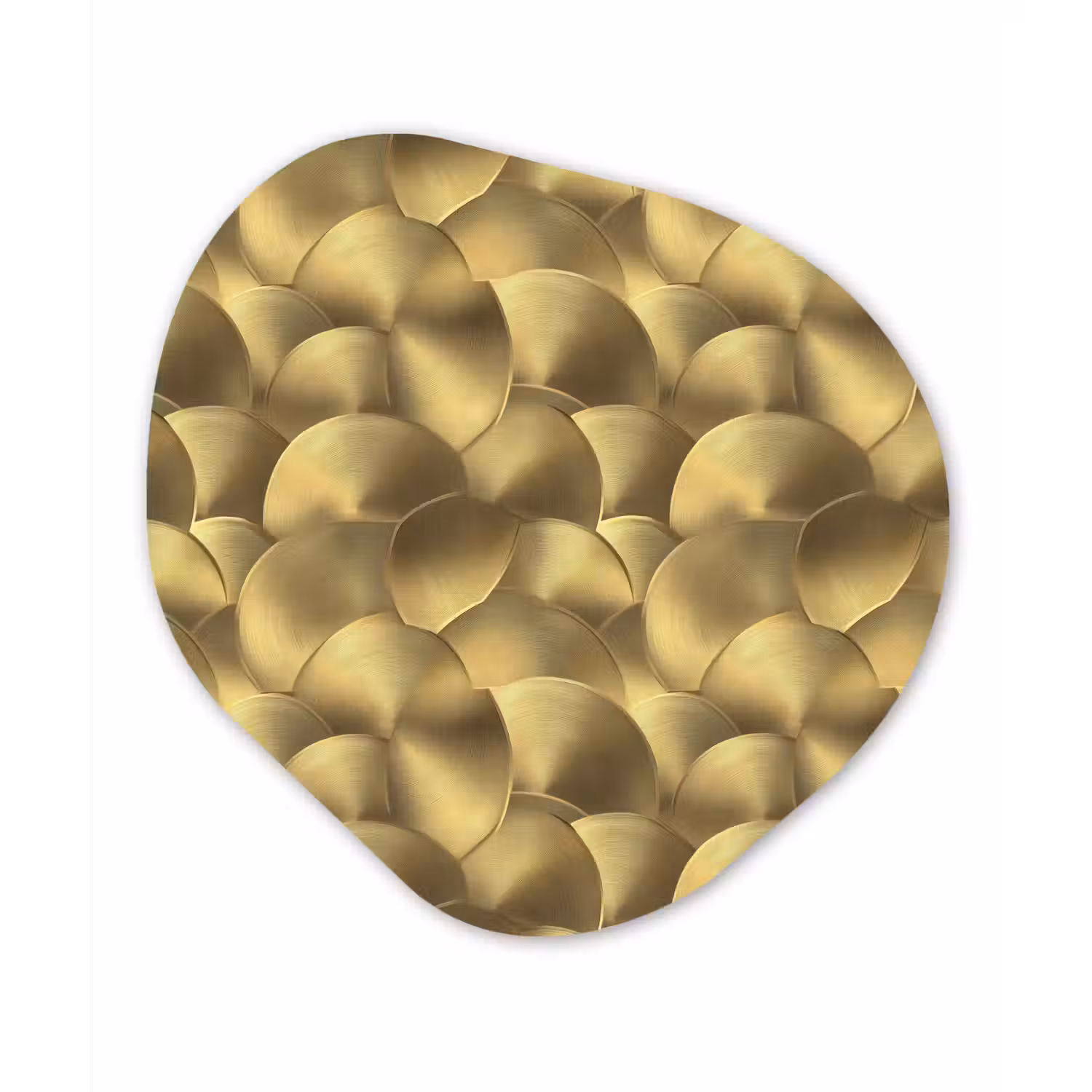 Modern - Cirkel - Goud Wandcirkel Organisch Forex 3mm klein 629 -3d
