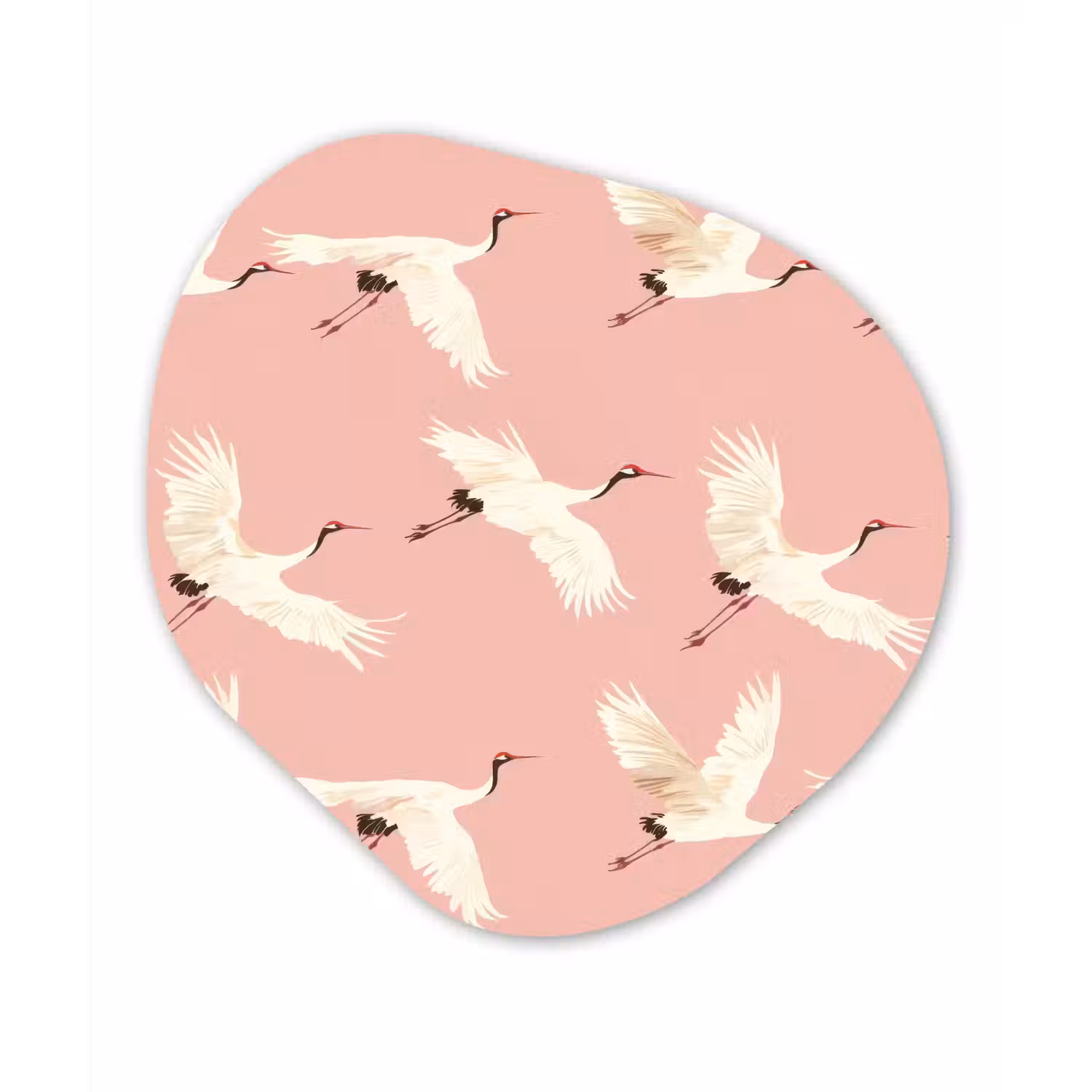 Modern - Kraanvogels - Roze Wandcirkel Organisch Forex 3mm klein 629 -3d