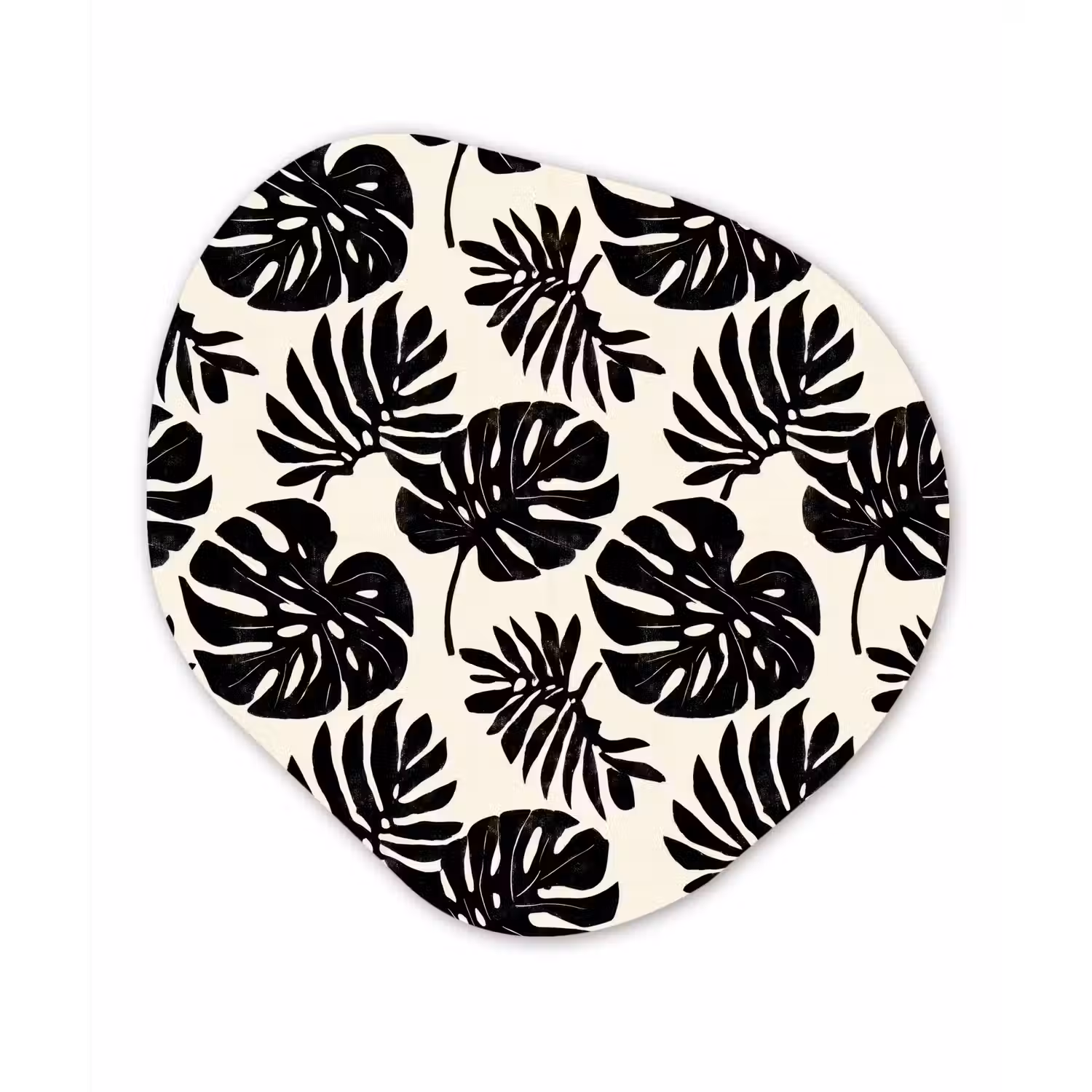 Modern - Monstera - Zwart Wandcirkel Organisch Forex 3mm klein 629 -3d