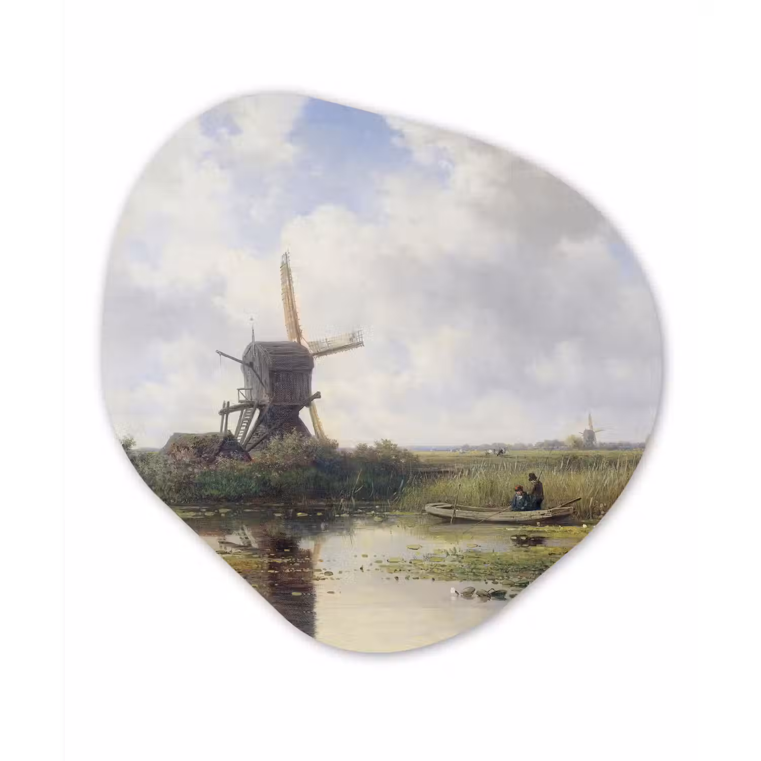 Molen - Willem Roelofs - Oude meesters - Kunst Wandcirkel Organisch Forex 3mm klein -3d