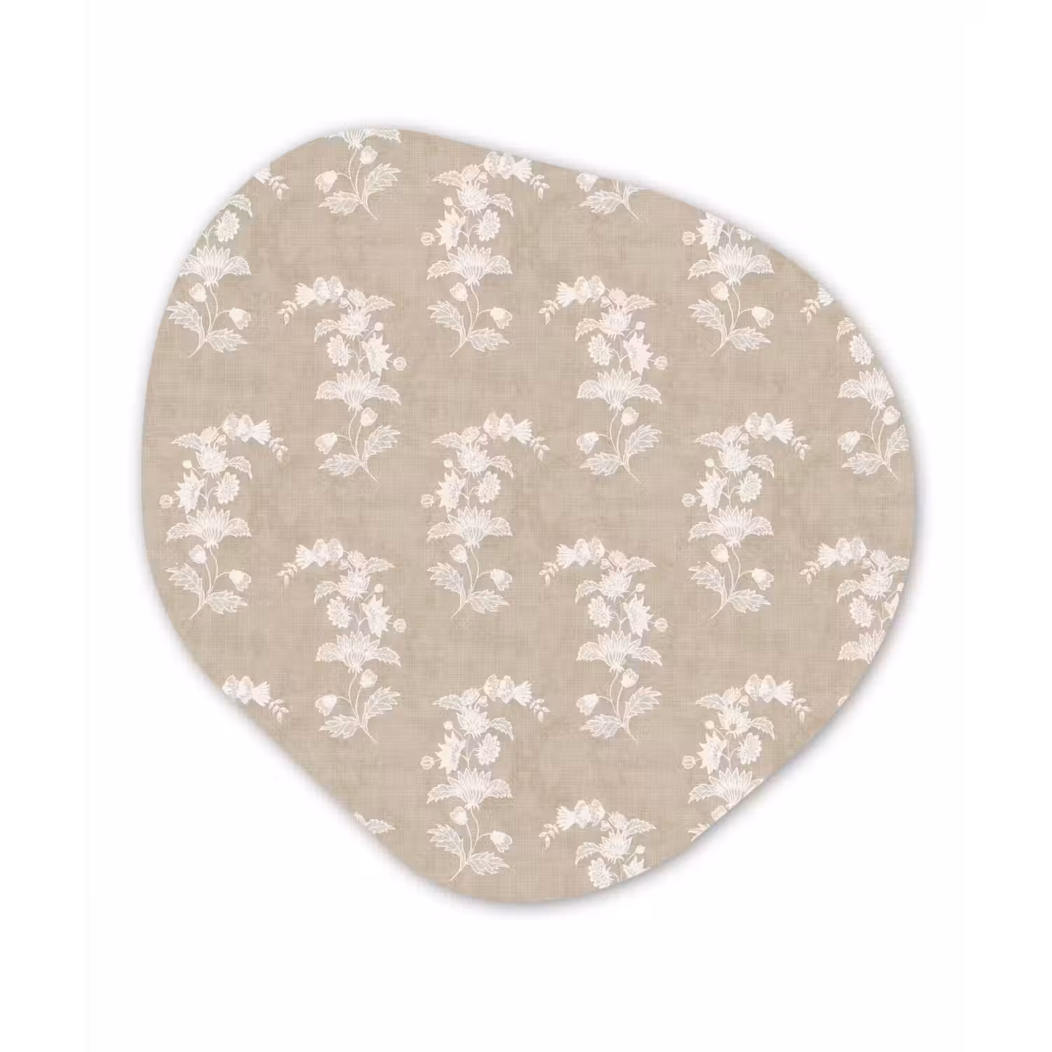 Motief - Beige - Linnen Wandcirkel Organisch Forex 3mm klein 629 -3d