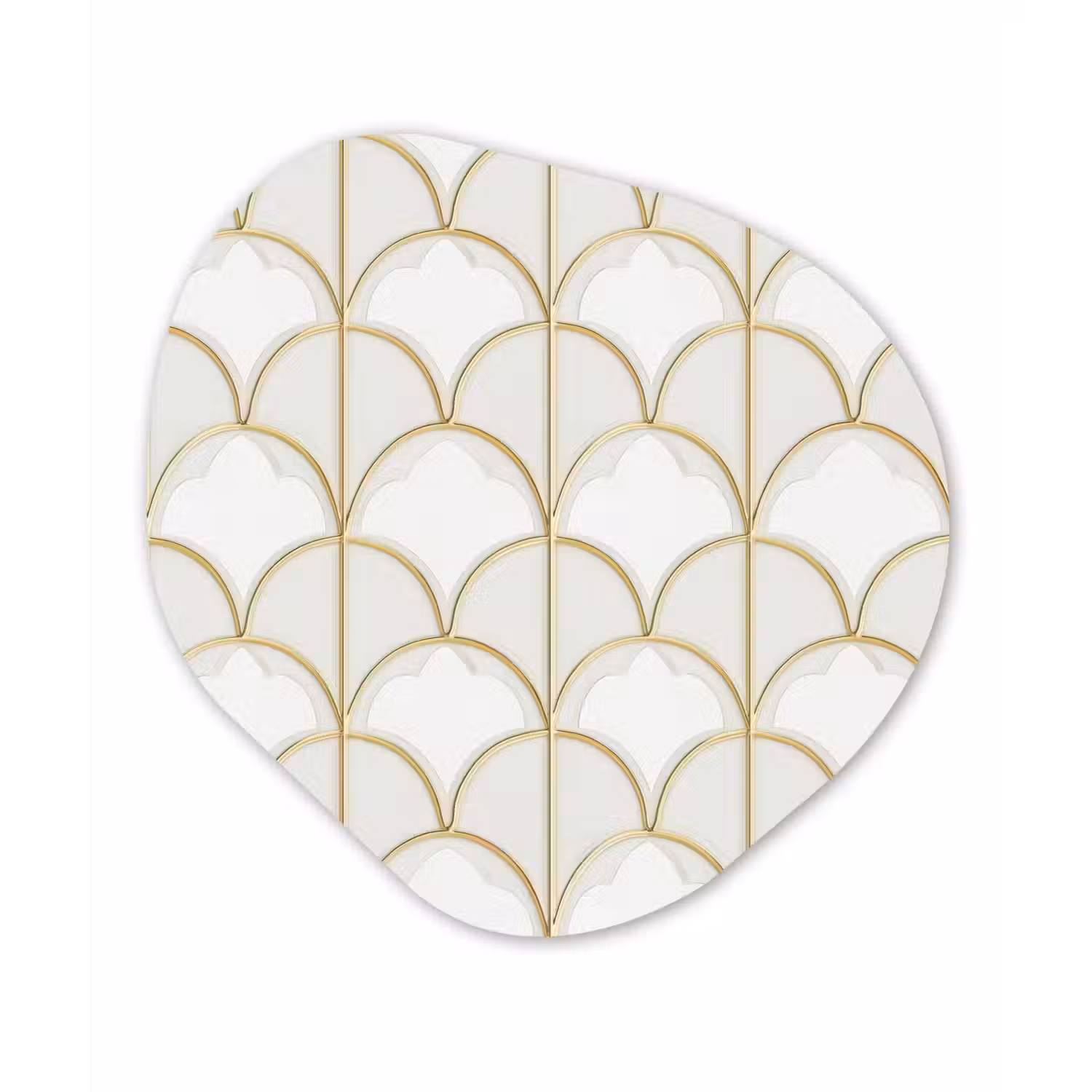 Mozaïek - Bogen - Goud Wandcirkel Organisch Forex 3mm klein 629 -3d