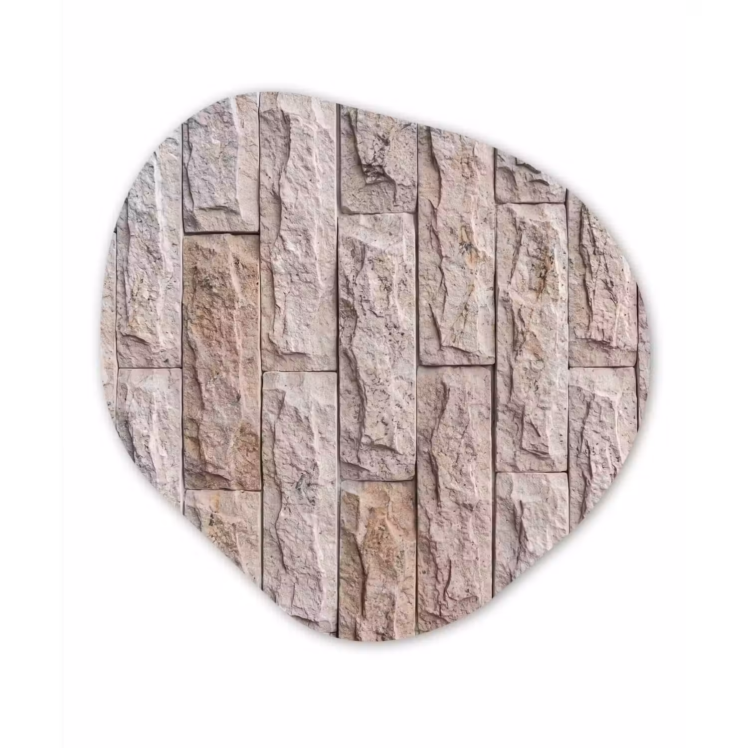 Muur - Steen - Ruw - Beige - Textuur Wandcirkel Organisch Forex 3mm klein -3d