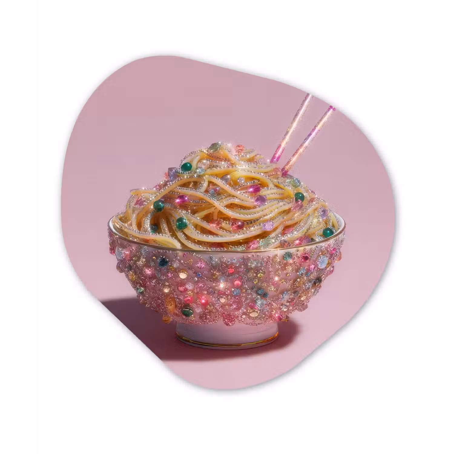 Noodles - Edelstenen - Stokjes - Roze Wandcirkel Organisch Forex 3mm klein -3d