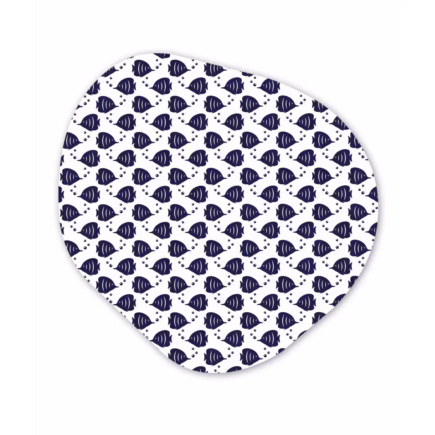 Oceaan - Vis - Blauw - Wit Wandcirkel Organisch Forex 3mm klein 629 -3d